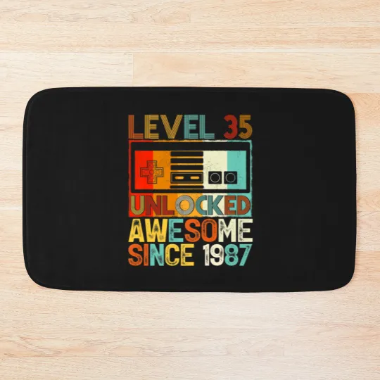 Discover Level 35 Unlocked Awesome Since 1987 35Th Birthday Bath Mats