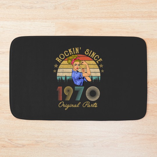 Discover Vintage 1970 Rockin Sine 52Nd Birthday Women 52 Ye Bath Mats