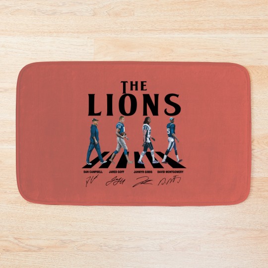Discover Lions Walking Abbey Road Signatures Football Bath Mats