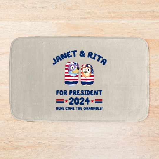 Discover Janet and Rita For President 2024 Election Bath Mats, BlueyDad Lovers Bath Mats