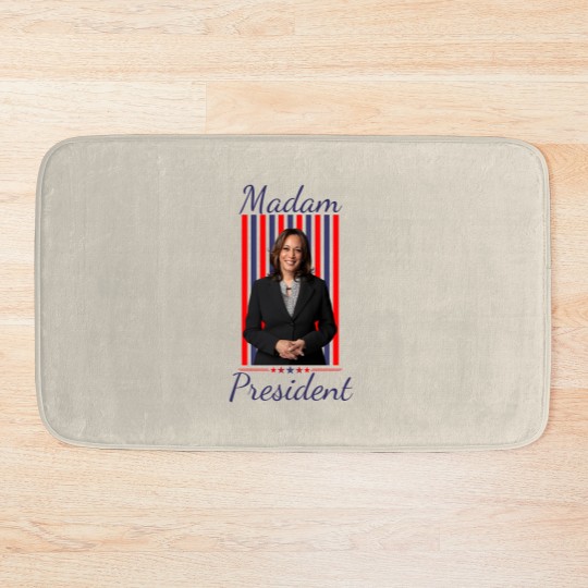Discover Madam President Bath Mats Featuring Kamala Harris