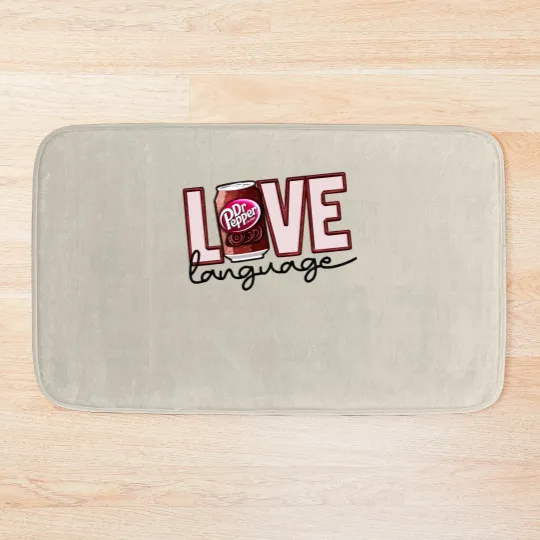 Discover Dr. Pepper Bath Mats, Love Language Dr Pepper, Beverage Bath Mats