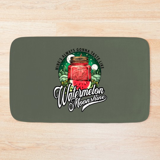 Discover Watermelon Moonshine Retro Country Music Bath Mats