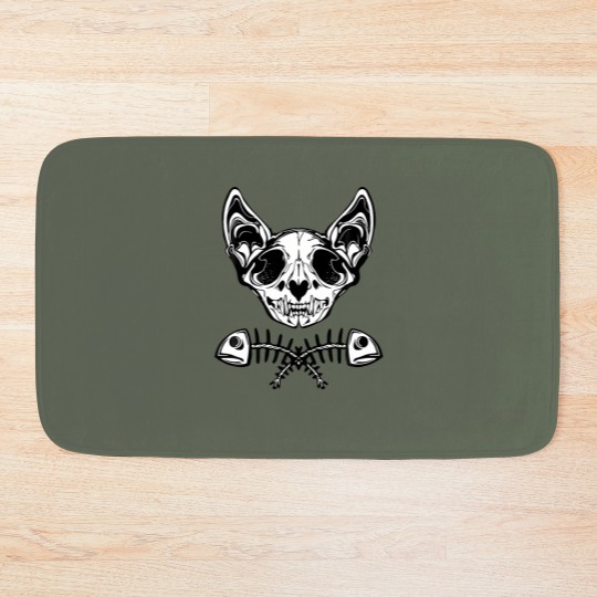 Discover Cat Skull Skeleton Halloween Costume Skull Cat Bath Mats