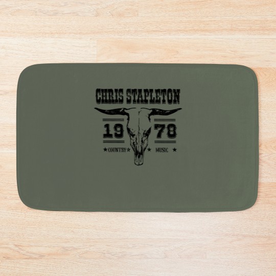 Discover Chris Stapleton ESTD 1978 Bath Mats, Chris Stapleton Bullhead