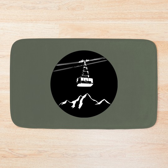 Discover Mountain with gondola white Bath Mats