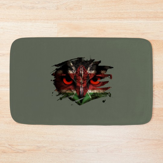 Discover Kenya Flag and Menacing Owl Bath Mats