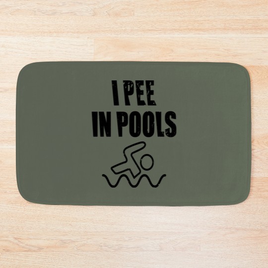 Discover i pee in pools i pee urinate in the pool Bath Mats