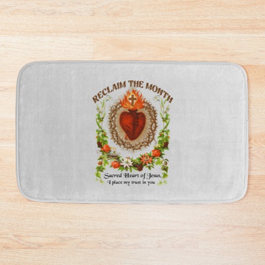 Discover Catholic Bath Mats Reclaim the Month Sacred Heart of Jesus Bath Mats