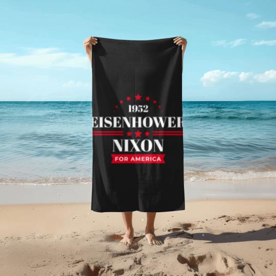 Discover Eisenhower Nixon Beach Towels Beach Towels Ike 1952 Campai Beach Towels