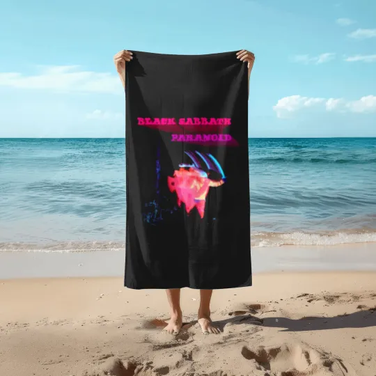 Discover Black Sabbath Paranoid Motion Black Beach Towels