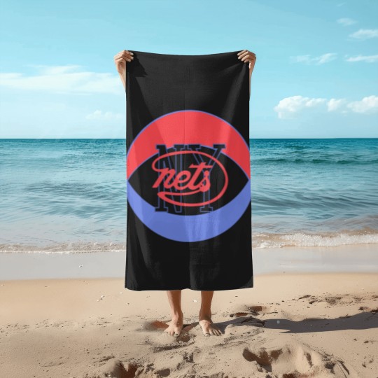 Discover ny nets ABA vintage basketball Beach Towels
