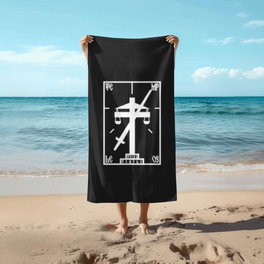 Discover Terry Davis Temple Os Retro Logo Beach Towels