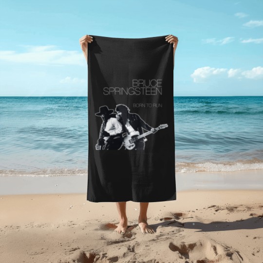 Discover Bruce Springsteen Born To Run Black Beach Towels