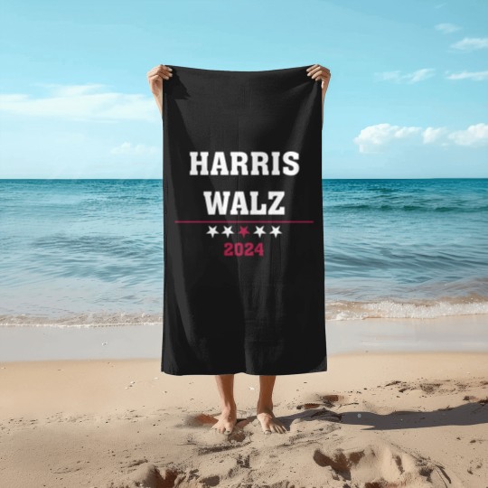 Discover Kamala Harris Tim Walz 2024 ,Democrat VP Vice President USA Election Beach Towels