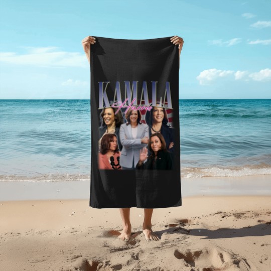 Discover KAMALA HARRIS Beach Towels | Kamala Harris Homage Beach Towels