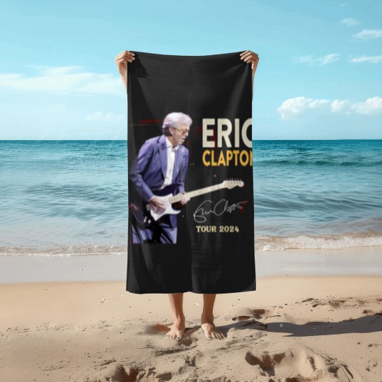 Discover Eric Clapton 2024 tour Music Black Beach Towels Great Gift