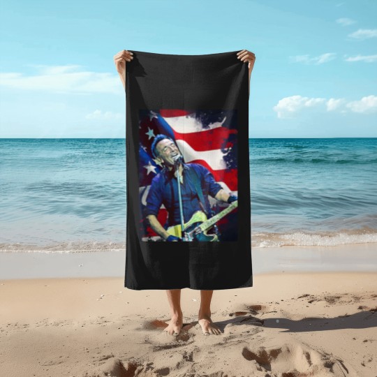 Discover Bruce Springsteen Graphic Beach Towels  Bruce Springsteen Beach Towels Tour 2024 Beach Towels
