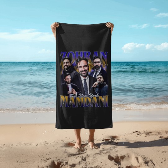Discover Zohran For New York City Bootleg 90s Vintage Beach Towels