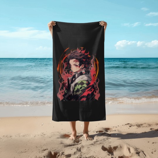 Discover Anime Beach Towels, Tanjirou Beach Towels, Anime Lovers Beach Towels