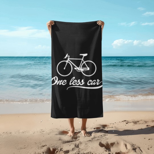 Discover Bike One Less Car One Less Car Beach Towels