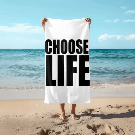 Discover George Michael Choose Life Beach Towels, 80s Slogan Beach Towels, Celebrity Retro Vintage Beach Towels