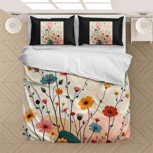 Discover Pickleball Summer Flowers Bedding Sets