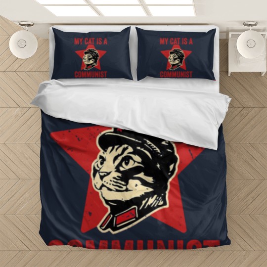 Discover My Cat Is A Communist Vintage Funny Cat Lover Sayi Bedding Sets