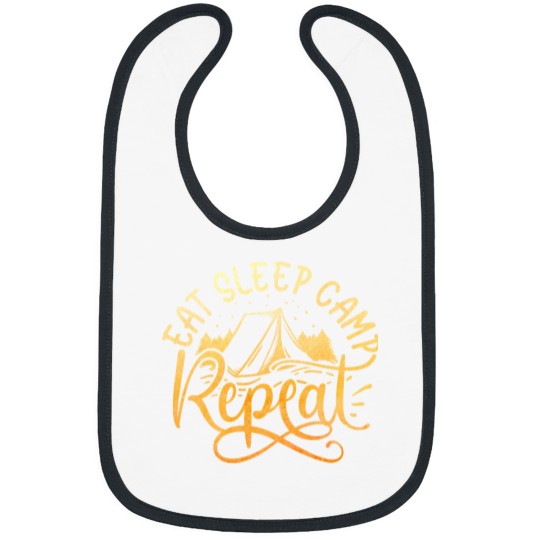 Discover eat sleep camp repeat designe for men and women Bibs