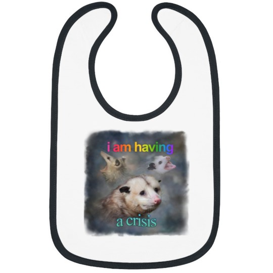 Discover I am having a crisis possum word art Classic Bibs