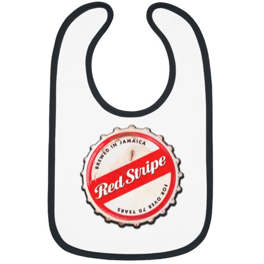 Discover Red Stripe Bottle Cap Bibs