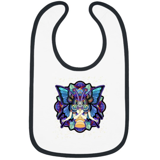 Discover Psychedeliutterfly Abstract Art Colorful Hippie Trippy Bibs
