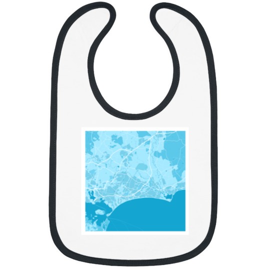 Discover Bournemouth Map Blue _amp_amp_ White Bibs