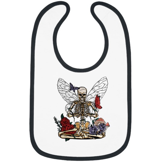 Discover Yoga Skeleton Butterfly Fairycore Aesthetic Cottagecore Bibs