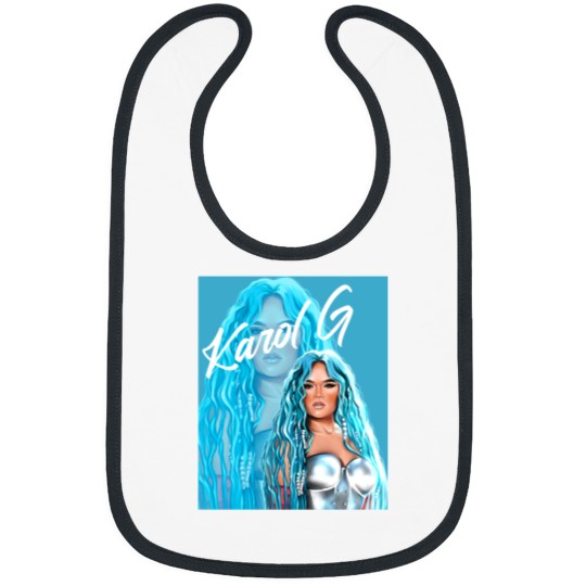Discover Rectangle Karol  with Blue Hair Illustration Bibs
