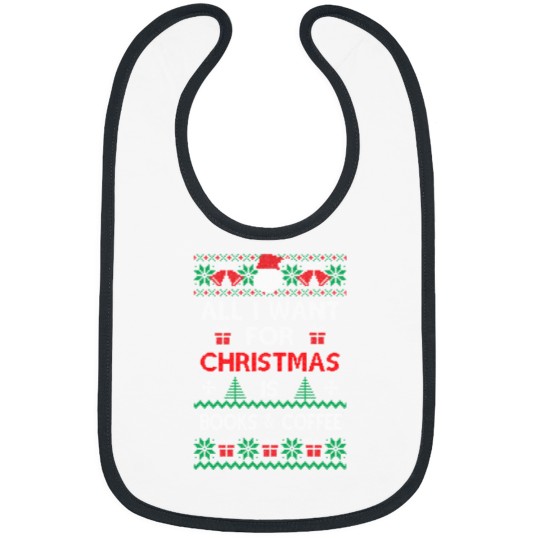 Discover Book Christmas book and coffee Bibs