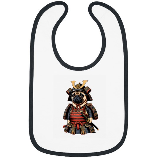 Discover Pug Japanese Samurai Puppy Dog Ninja Lover Martial Art Bibs