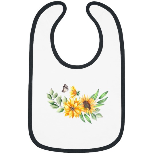 Discover Funny Sunflower Butterflies Dreams Monarchs Natural Bibs