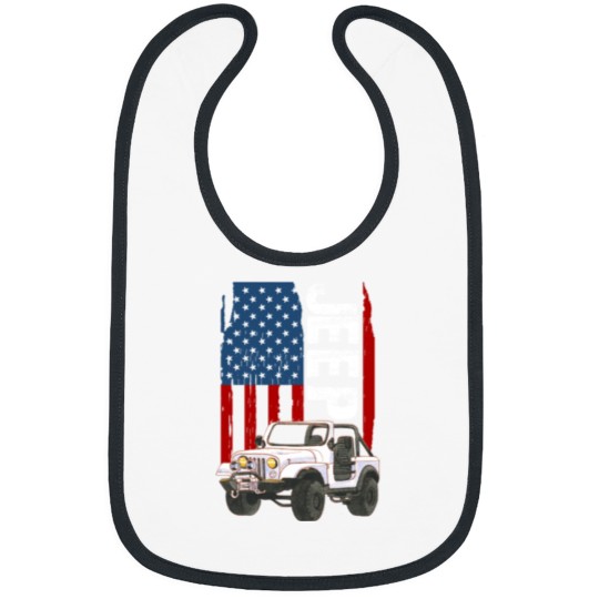 Discover -Jeep-American Flag-Jeep- Bibs
