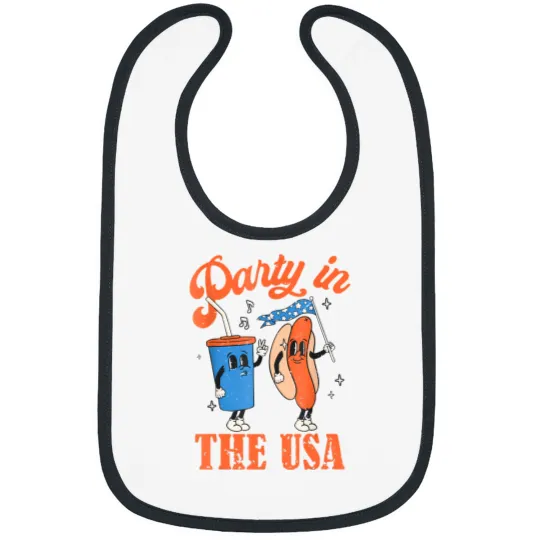 Discover party in the usa 4th of july independence day usa vintage Bibs