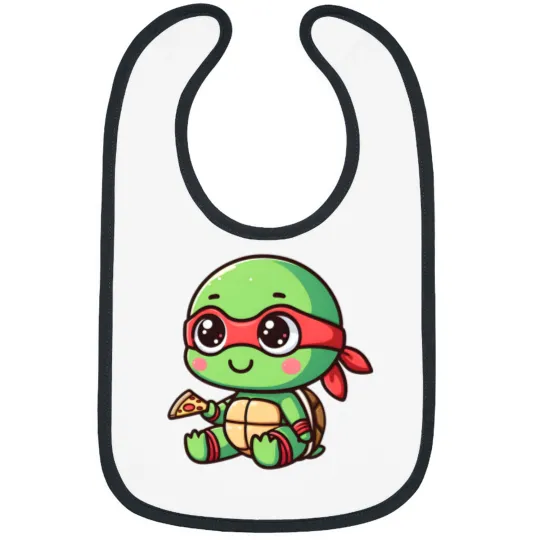 Discover TMNT Ninja Turtles Cute Baby Raphael with pizza Bibs