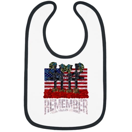 Discover Remember Fallen Heroes Poppy Memorial Day Vetera Bibs