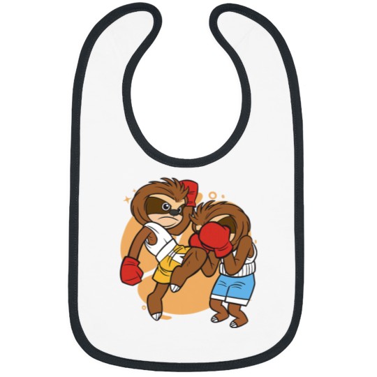 Discover Cute Muay Thai Sloth Fighters 2Thai Boxing and Kickboxing Bibs