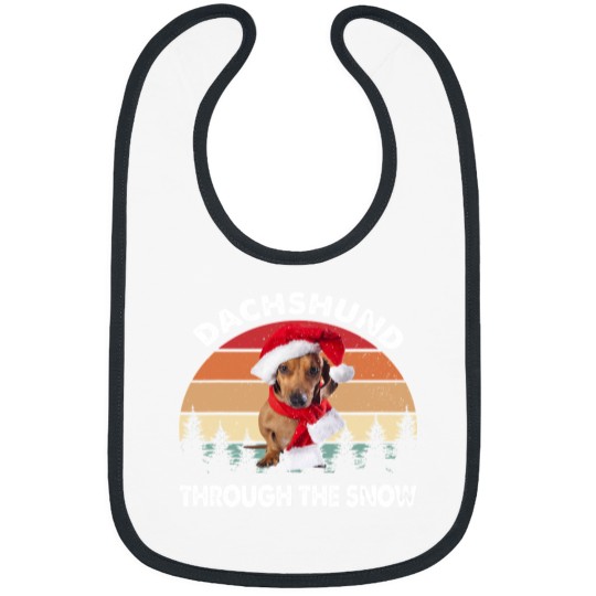 Discover Dachshund Merry Christmas Dachshund Doxie Through The Snow 367 Wiener Dog Bibs