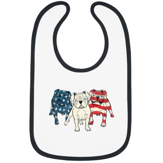 Discover USA American English Bulldog 2Animal Dog Lover Puppy Owner Bibs