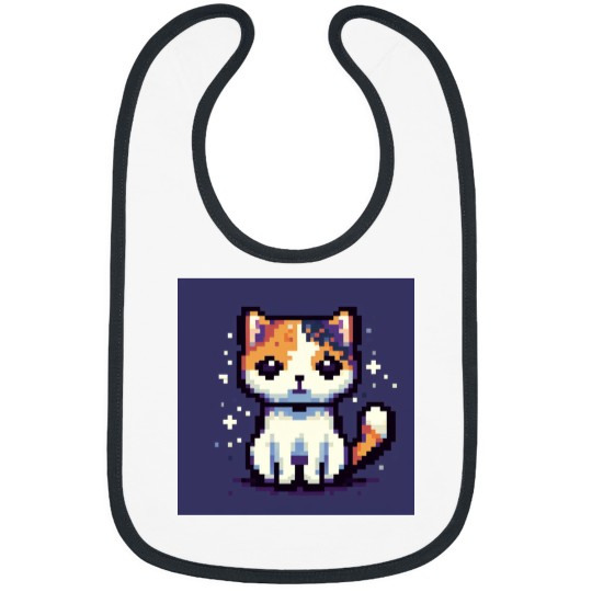Discover Pixel Calico Cat Bibs