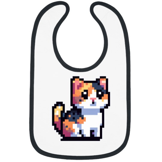 Discover Pixel Calico Cat Bibs