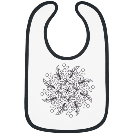 Discover Black Intricate Mandala Design 038 Bibs