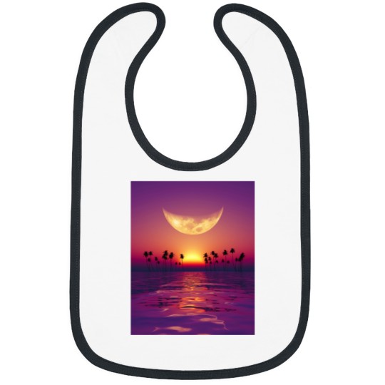 Discover big moon  georgia okeeffe pink moon over water140 Bibs
