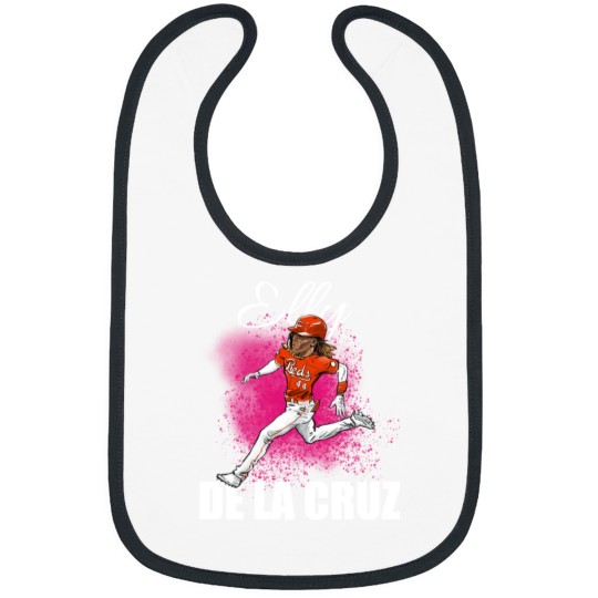 Discover Elly de la Cruz Cartoon  Player  (white text) Sticker Bibs